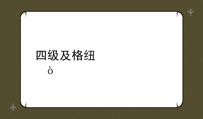 四级及格线标准？