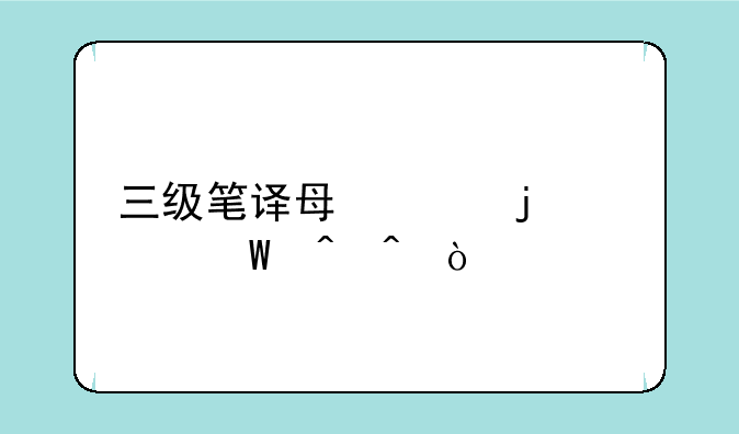 三级笔译每年的考试时间？