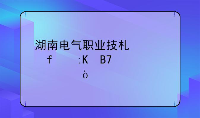 湖南电气职业技术学院排名第几？